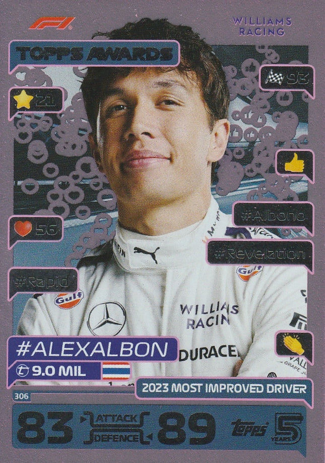 306 Alex Albon / Most Improved Driver (Williams)