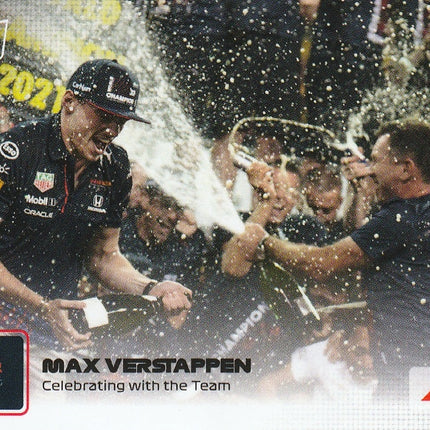83 Max Verstappen: Celebrating with the team